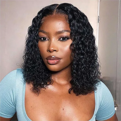 Vista 16 de Pelucas de cabello humano rizado marrón chocolate con encaje frontal, prearrancadas de 13 x 4 pulgadas, pelucas de encaje frontal HD de onda