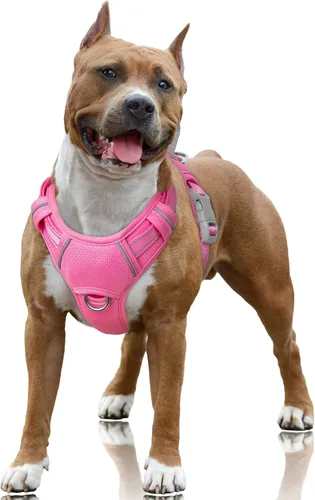 Vista 51 de BARKBAY Arnés para Perro Sin Tirones Talla Grande Arnés Reflectante para Perro con Clip Frontal y Asa de Control Fácil para Caminar Entrenar Correr