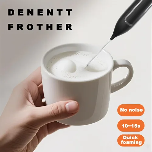 Vista 4 de Espumador de leche con batería de mano, varita silenciosa para espumador de café eléctrico, mezclador de bebidas para café, café con leche