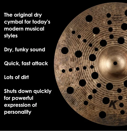 Vista 4 de Zildjian K1418 17" K Platillo especial especial de choque de basura seca