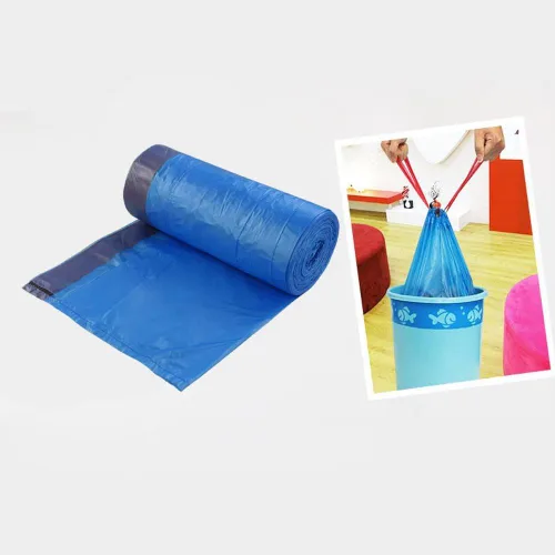 Vista 5 de Bolsas de basura pequeñas de 1.2 galones, cordón, 200 unidades, color azul