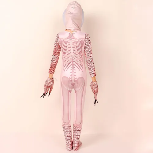 Vista 7 de Disfraz de Momo para niños máscara de diablo de terror para niños juegos de desafío aterrador disfraz malvado fiesta de cosplay espeluznante