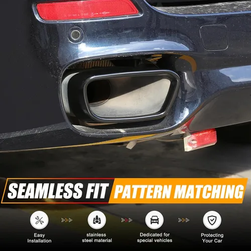 Vista 3 de Piezas de cubierta de salida de tubo de escape para silenciador de cola de automóvil, compatibles con BMW X5 F15 2014-2018 X6 F16 2015-2019 moldura
