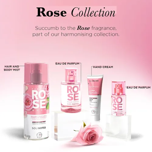 Vista 6 de Solinotes Rose Body & Hair Mist, Fragancia perfumada en aerosol, Francia, 8.5 fl oz