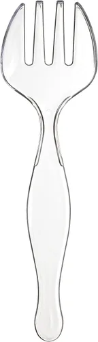 Vista 2 de Exquisite Paquete de 4 tenedores de plástico para servir, resistentes, desechables, aptos para lavavajillas, sin BPA, transparentes, perfectos