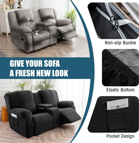 Vista 251 de Gennia Funda Impermeable para Silla Reclinable, Fundas Elásticas para Sofá Reclinable con Bolsillos, Fundas Lavables para Silla Reclinable Lazy Boy