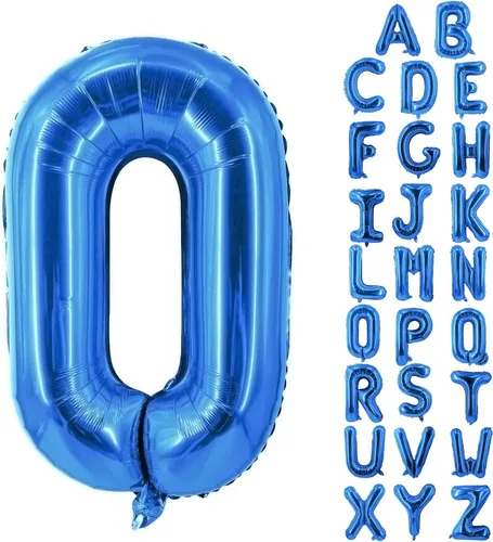 Vista 81 de Globos de letras azules de 40 pulgadas, globo grande del alfabeto de aluminio de Mylar para decoración de cumpleaños, boda, aniversario, graduación