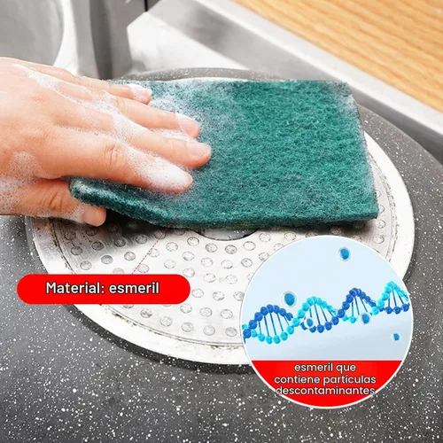 Vista 8 de Esponjas de limpieza pesadas antiarañazos, esponja de limpieza de platos, herramienta de limpieza reutilizable verde para el hogar, para cocina