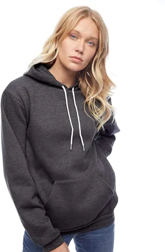 Vista 5 de American Apparel Sudadera con capucha de manga larga de vellón flexible para hombre, Blanco, XXS