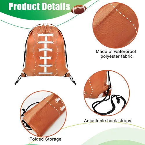 Vista 2 de 18 bolsas de fútbol con cordón, mochilas con cordón de fútbol, regalos de fiesta, bolsas de regalos de fútbol para gimnasio, bolsas de recuerdos