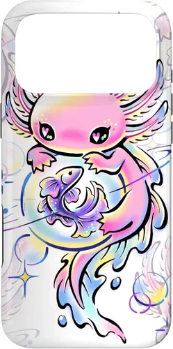 Vista 22 de Cute Kawaii Axolotl Purple Magical Crystals Case for iPhone 17