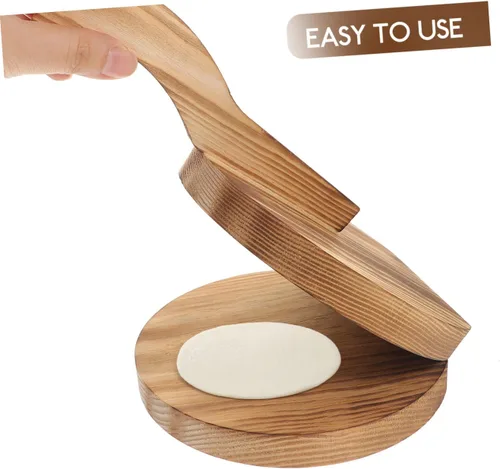 Vista 3 de COLLBATH Dumpling Skin Artefact Dumpling Press Tortilla de madera Prensa de masa de pizza Prensa de pastelería Suministros de cocina