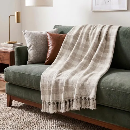 Vista 15 de Americanflat Manta de algodón suave y transpirable de 50 x 60 pulgadas, para sofá, cama, silla, mantas decorativas perfectas para el hogar