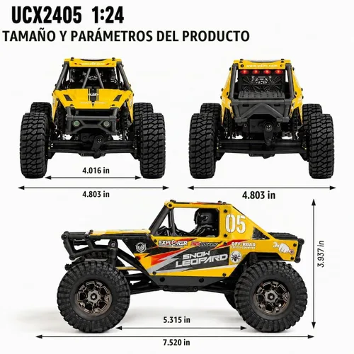 Vista 7 de UDIRC Actualizado UCX2405PRO 1/24 RC Crawler, FOC 4WS RC Rock Tuck