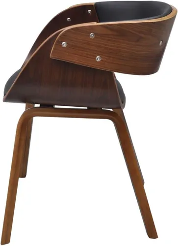 Vista 5 de Black & Brown Plywood Dining Chair, Ergonomic Cotton Polyurethane Seating, Modern Kitchen & Dining Room Furniture