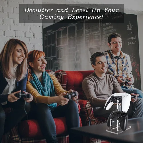 Vista 7 de FYY Soporte universal para controlador de videojuegos de 2 niveles, soporte universal para auriculares de control doble, soporte de pantalla