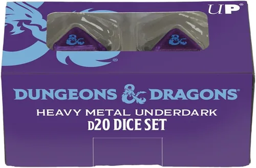 Vista 2 de Ultra PRO - Juego de 2 dados Underdark D20 para Phandelver y abajo: El obelisco destrozado para mazmorras y dragones, dados poliédricos