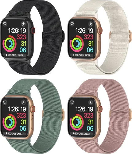 Vista 18 de Correas de nailon para Apple Watch unisex – iWatch 1/2/3/4/5/6/7/8/9/SE/Ultra 2 correas para 1.496 in/1.575 in/1.614 in/1.654 in/1.732 in/1.772