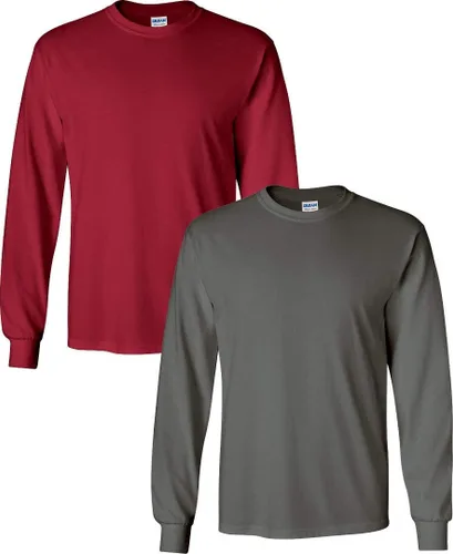 Vista 63 de Gildan Camiseta de manga larga de algodón ultra para adulto, estilo G2400, paquete múltiple Militar + ceniza.