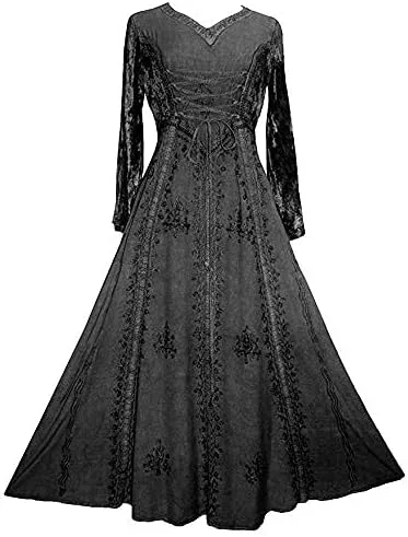 Vista 7 de 210Dr Agan Traders Renacimiento Gótico Corsé bordado vestido de terciopelo