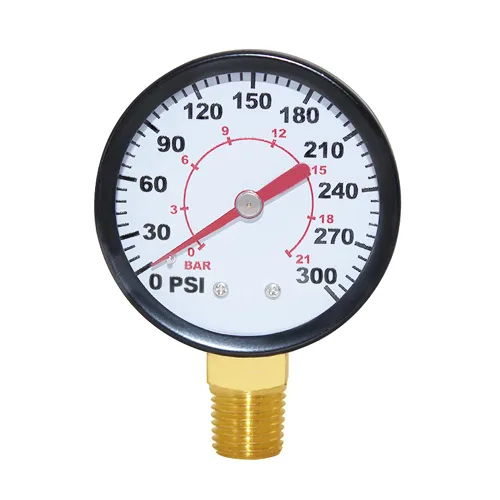 Vista 14 de Joywayus Manómetro de presión 0-30 PSI, latón 1/4" NPT rosca macho montaje inferior, relleno de glicerina, carcasa de acero inoxidable, función