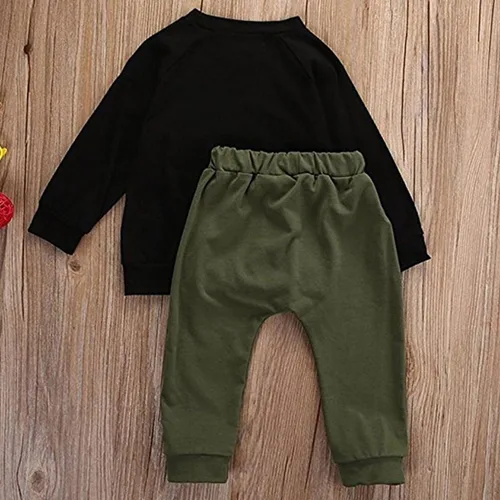 Vista 5 de Conjunto de ropa de otoño e invierno para bebé, conjunto de ropa estampada con pantalones de 0 a 3 años