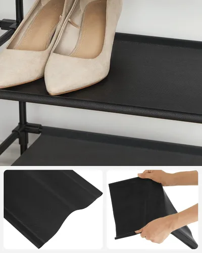 Vista 4 de SONGMICS Zapatero de 10 niveles, organizador de almacenamiento de zapatos, ahorro de espacio, 11 x 32.7 x 62.6 pulgadas, para entrada, estructura