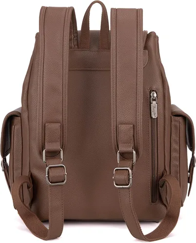 Vista 4 de Wrangler Mochila vintage para hombres y mujeres, mochila grande para trabajo, negocios, viajes, bolsas impermeables, Caqui oscuro, Mochilas de viaje