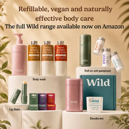 Vista 9 de Wild - Kit de iniciación de desodorante natural sin aluminio, funda negra recargable, ingredientes naturales y protección contra olores las 24