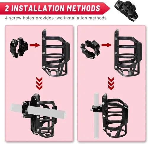 Vista 5 de Portavasos para bicicleta, aleación de aluminio, con carcasa de plástico elástico, tornillos de acero inoxidable para motocicleta, bicicleta, MTB