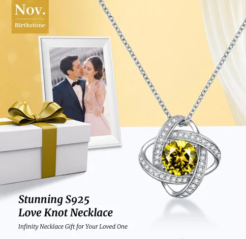 Vista 2 de boya Birthstone Necklace Gifts for Women, Love Knot Necklaces for Women 925 Sterling Silver Birthstone Jewelry Mothers Valentines Day Birthday
