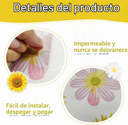 Vista 5 de Calcomanías de pared con diseño de margaritas de girasol, cita inspiradora para decoración del hogar