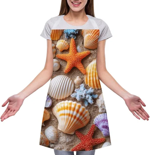 Vista 14 de Delantal de moda para mujer, resistente al agua, babero de bolsillo grande para cocina, lavavajillas