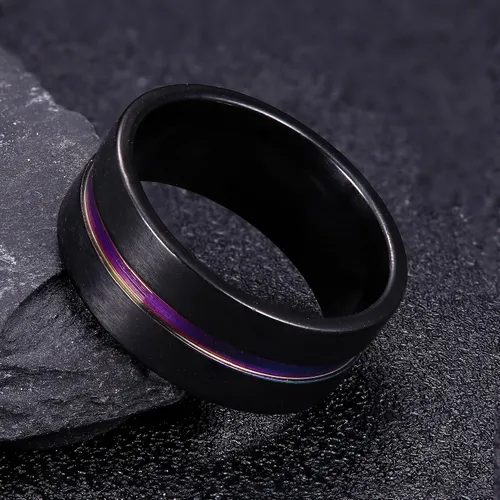 Vista 6 de Besteel Juego de 16 anillos giratorios de acero inoxidable para hombres y mujeres, anillos para aliviar el estrés y la ansiedad, color negro