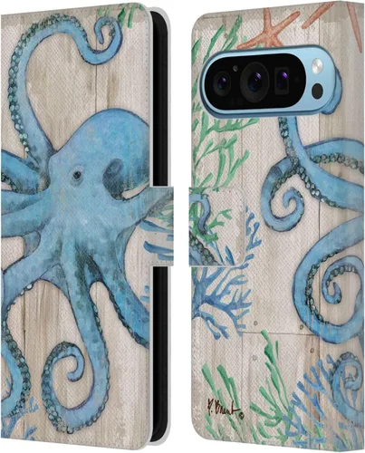 Vista 9 de Head Case Designs Officially Licensed Paul Brent Agate Mermaid Coastal Leather Wallet Case Compatible with Google Pixel 9 / Pixel 9 Pro
