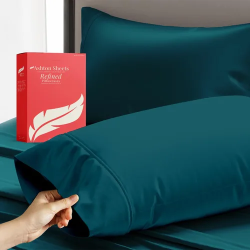 Vista 30 de Juego de sábanas 100% algodón egipcio para cama individual, sábanas de lujo de la serie 600 refinadas para cama de tamaño individual