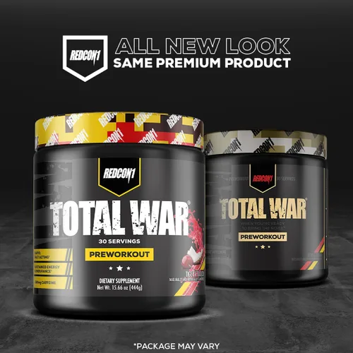 Vista 3 de REDCON1 Total War Pre Workout, Dulzura de Arcoíris, L Citrullina, Ácido Málico, Extracto de Hoja de Té Verde para Aumentar la Energía Pre