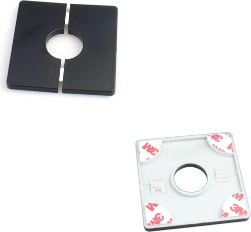Vista 3 de FDXGYH 2 piezas de brida dividida de pared ABS de 1.0 pulgadas cinta autoadhesiva cuadrada cubierta de placa de escudo para grifos de agua