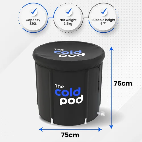 Vista 6 de The Cold Pod Bañera de Baño de Hielo para Atletas con Tapa: Tina de Inmersión en Frío de 88 Galones para Recuperación, Piscina de Inmersión en Baño