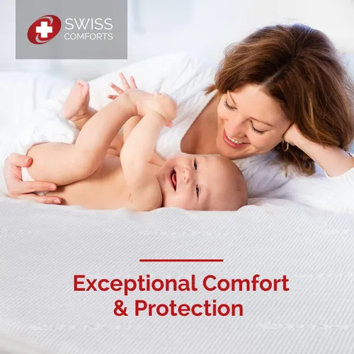 Vista 6 de Swiss Comforts Protector de colchón 100% impermeable tamaño Queen – Funda de colchón Tencel Naturalmente refrescante, transpirable y silencioso