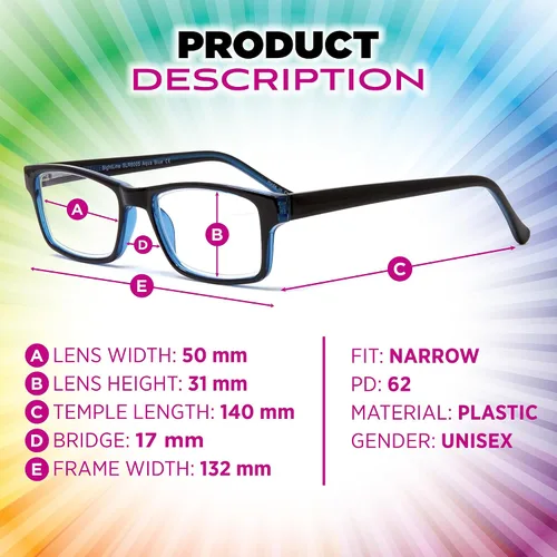 Vista 4 de Sightline Gafas de lectura progresivas de potencia lentes multifoco en un marco de gafas de calidad óptica 6005 azul 2.50 Cómodas lentes multifoco
