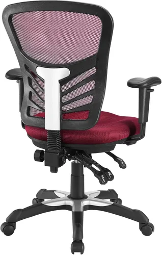 Vista 5 de Modway silla de oficina articulada, color verde, Polipropileno, Malla roja Rojo