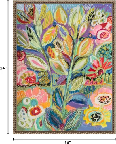 Vista 7 de Amanti Art Lienzo enmarcado para pared, 24 x 18 pulgadas, jardín de fantasía II, por Karen Fields, lienzo enmarcado para pared, arte abstracto