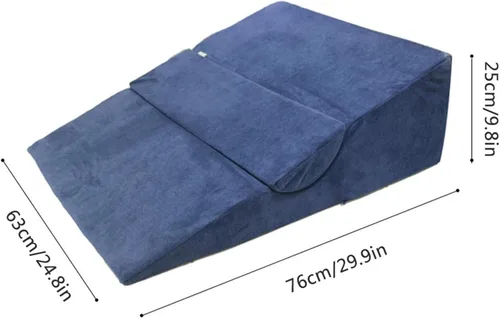 Vista 4 de Bed Wedge Pillow with Memory Foam Top, for Leg and Back Support Pain Relief Triangle Support Pillow, Wedge Pillows for Reading and Rest, with