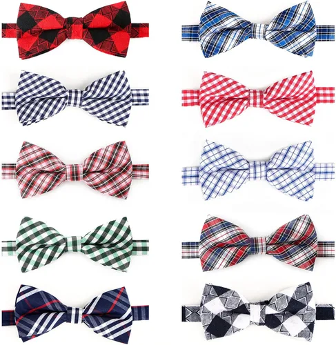 Vista 13 de Segarty Pajaritas para perros, 10 lazos a granel, circunferencia máxima del cuello de 17 pulgadas, lazos para mascotas con cuello ajustable, lazo