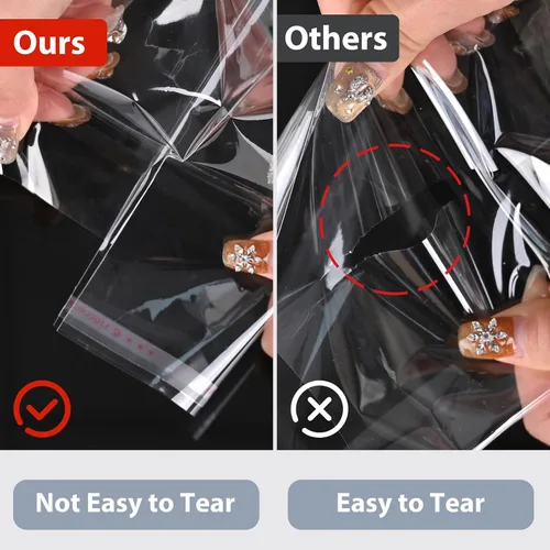 Vista 4 de Egofine Bolsas de celofán autosellables, 100 bolsas transparentes resellables para tapetes de fotos de 10 x 14 pulgadas