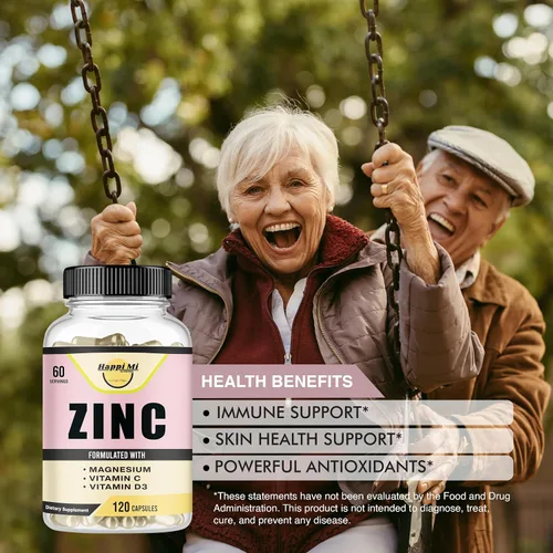 Vista 4 de Zinc, Zinc 100 mg, Glicinato de Magnesio 150 mg, Vitamina D3 5000 UI, Vitamina C 500 mg por porción, Apoyo inmunológico, refuerzo inmunológico