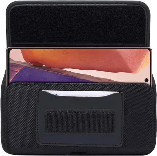 Vista 2 de Funda de nailon para teléfono celular con clip para cinturón, compatible con iPhone 14 Pro Max 13 Pro Max, funda horizontal para teléfono celular