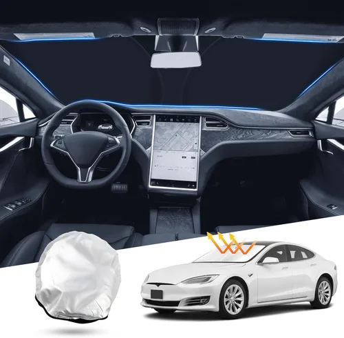 Vista 83 de T TGBROS Parasol para parabrisas para BMW X1 F48 2016 2017 2018 2019 2020 2021 2022 para ventana de automóvil, con bloqueo UV grueso y opaca