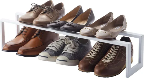Vista 13 de Yamazaki Inicio Zapatero Expandible, Metal, Acero Ajustable Talla única Negro Adjustable shoe rack with an expanding design. Steel design adapts